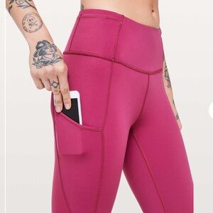 Lululemon Fast & Free Crop II 19" Leggings in Star Ruby